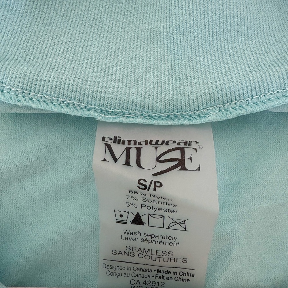 Climawear Turquoise Zip-Up with Striped Sleeves - Picture 2 of 6